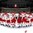 TORONTO, CANADA - DECEMBER 30: Denmark players look on during the national anthem after a 4-3 shootout win over Switzerland during preliminary round action at the 2015 IIHF World Junior Championship. (Photo by Andre Ringuette/HHOF-IIHF Images)

